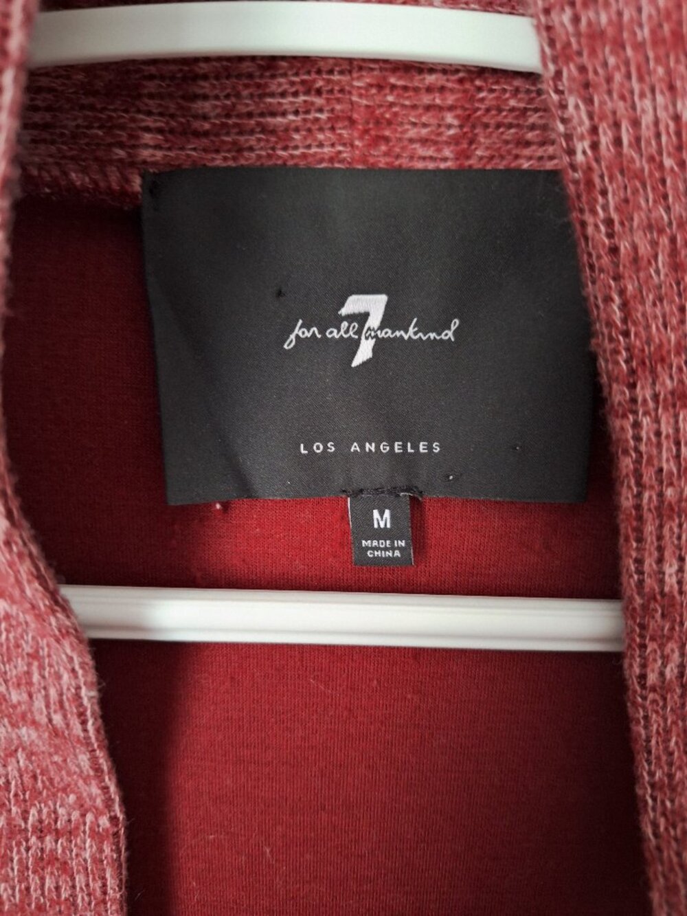 7 For All Mankind Burgundy Cardigan with Belt - Picture 4 of 6